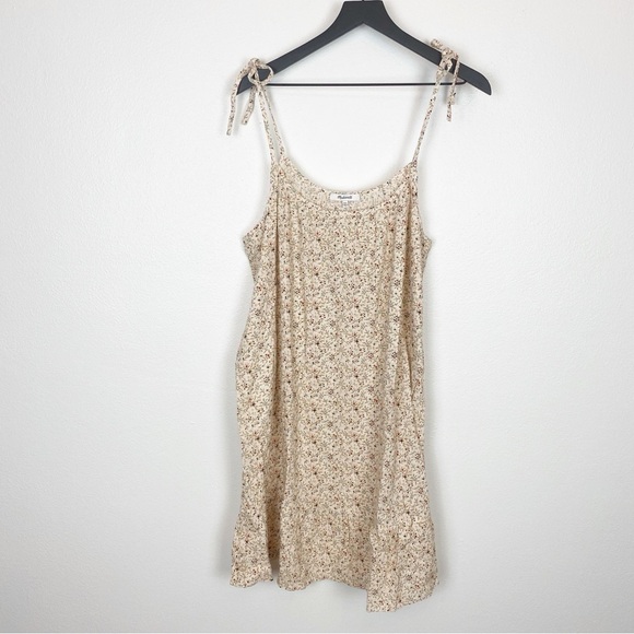 Madewell Crinkle Tie-Strap Ruffle-Hem Cover-Up Dress in Florentine Floral NF583 - Picture 5 of 8